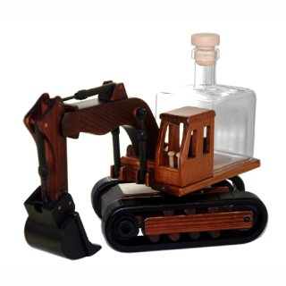 Bagger Holzauto mit Glastank 350ml braun